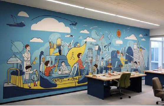 汝州办公室墙绘的特点。