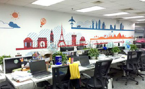 汝州教你设计办公室墙绘的方法。